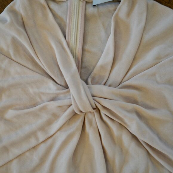 MM Lafleur Sleeveless Blouse‎ Top Cream Knit Crepe Crossover Size XS - Picture 5 of 6